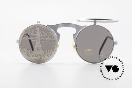 Hi Tek Paris Mit Blenden Zum Hochklappen, runde, retro-futuristische Brille von HI-TEK LONDON, Passend für Herren und Damen