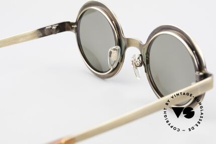 Rosana R4 Runde Insider Sonnenbrille, die Metallfassung könnte auch optisch verglast werden, Passend für Herren und Damen