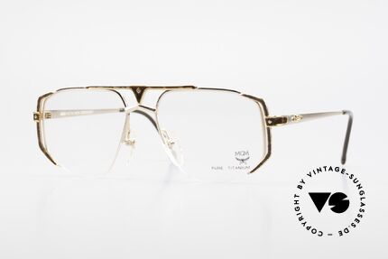 MCM München 5 Pure Titanium Brille Vergoldet, alte MCM Designer-Brillenfassung aus den 90ern, Passend für Herren
