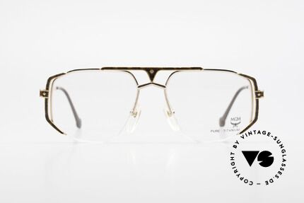 MCM München 5 Pure Titanium Brille Vergoldet, pure Titanium, vergoldet und Wurzelholz-Dekor, Passend für Herren