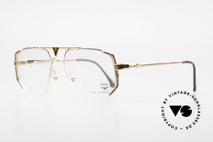 MCM München 5 Pure Titanium Brille Vergoldet, edle 90er Brille mit Seriennummer; Top-Qualität, Passend für Herren
