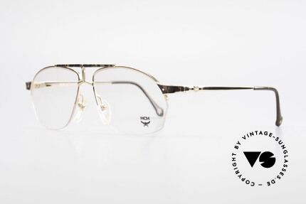 MCM München 10 Vergoldete Brille Wurzelholz, edle 90er Brille mit Seriennummer; Top-Qualität, Passend für Herren