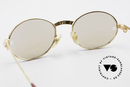 Cartier Saint Honore - S Kleine Ovale Sonnenbrille 90er, 22kt vergoldete Fassung ist auch optisch verglasbar, Passend für Herren und Damen