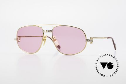 Cartier Romance Santos - S Pinke Sonnenbrille Chanel Etui, vintage CARTIER Luxus-Sonnenbrille; Modell ROMANCE, Passend für Herren und Damen