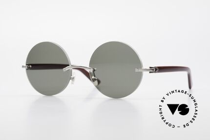 Cartier C-Decor Madison Kleine Runde Sonnenbrille, edle runde Cartier Composite-Sonnenbrille von '99, Passend für Herren und Damen