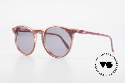Alain Mikli 034 / 274 Damen Panto Sonnenbrille, sehr interessantes Farbmuster: rot/transparent/lila, Passend für Damen