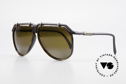 Ted Lapidus 1623 70er Herren Sonnenbrille Pilot, Rahmen in einer Art mattschwarz und "schildpatt", Passend für Herren