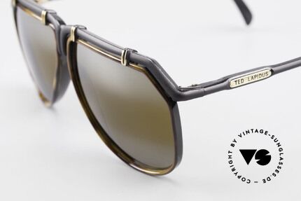 Ted Lapidus 1623 70er Herren Sonnenbrille Pilot, gold-verspiegelte Sonnengläser für 100% UV Schutz, Passend für Herren