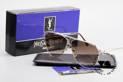 Yves Saint Laurent 8808 80er YSL Aviator Sonnenbrille, inkl. orig. Etui und Verpackung, TRUE VINTAGE!, Passend für Herren
