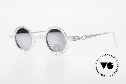 Koure Icon 2266 Verspiegelte Steampunk Brille, viele interessante Rahmendetails im "Retro-Futurismus", Passend für Herren und Damen