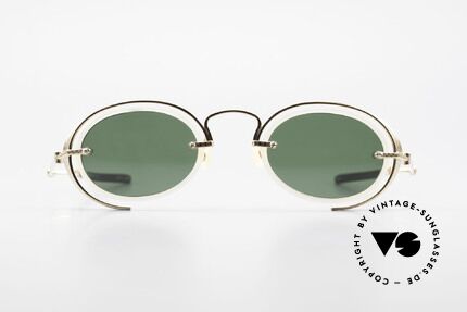 DOX 01 MGP Vergoldete Industrial Brille, aus dem gleichen Werk wie Y. Yamamoto & JP Gaultier, Passend für Herren und Damen
