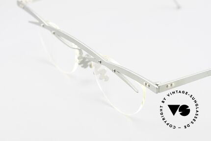 Theo Belgium Tita III 7 Crazy XL Vintage Brille 90er, die Gläser sind mit Schrauben am Titan-Rahmen fixiert, Passend für Herren und Damen