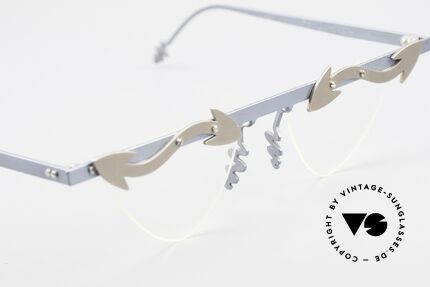 Theo Belgium Tita II B5 Herzförmige XL Brille Titan, ungetragenes Theo-Original und KEINE RETROBRILLE!, Passend für Damen
