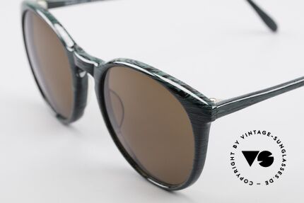 Alain Mikli 901 / 285 Panto Brille Grün Marmoriert, braune Gläser (100% UV); KLEINE Größe (123mm)!, Passend für Herren und Damen