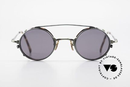 Freudenhaus Tori Kleine Runde Brille Clip On, exzellent gemachter Metall-Rahmen; made in Japan, Passend für Herren und Damen