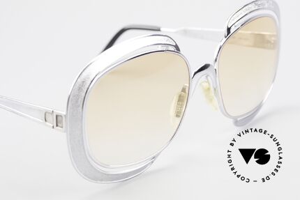 Christian Dior 1208 Vintage 70er Sonnenbrille XL, verchromter Rahmen mit Gläsern in Orange-Verlauf, Passend für Damen