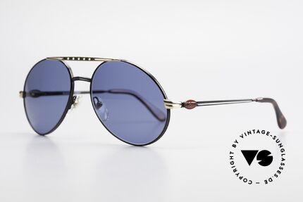 Bugatti 02927 Large 80er Sonnenbrille Herren, noble Rahmen-Lackierung: schwarz/gold + rote Logos, Passend für Herren