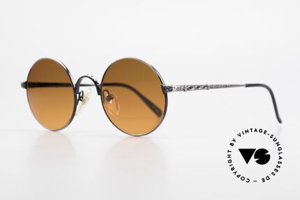 Jean Paul Gaultier 55-9671 Runde 90er JPG Sonnenbrille, 'smoke silber' Lackierung & Abendrot-Sonnengläser, Passend für Herren und Damen