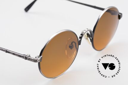 Jean Paul Gaultier 55-9671 Runde 90er JPG Sonnenbrille, der Rahmen kann ggf. auch optisch verglast werden, Passend für Herren und Damen