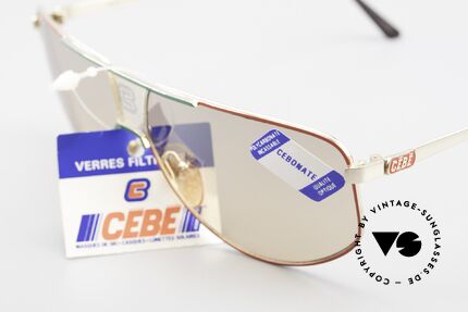 Cebe 0299 90er Sportsonnenbrille Ski, zudem "lässiges Lifestyle-Design" in rot, grün und gold, Passend für Herren und Damen