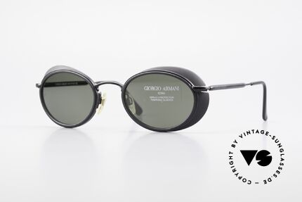 Giorgio Armani 666 Sonnenschutz Blenden Brille, Armani DesignerSonnenbrille mit kleinen Seitenblenden, Passend für Herren und Damen
