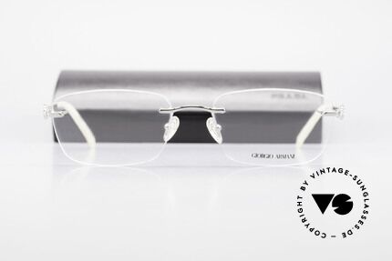 Giorgio Armani 310 Randlose Vintage Fassung, ideale Passform, da Glasgröße angepasst werden kann, Passend für Herren und Damen