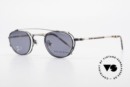 Koh Sakai KS9408 Kleine Brille mit Sonnenclip, in Los Angeles designed & in Sabae (Japan) produziert, Passend für Herren und Damen