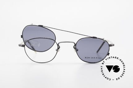 Koh Sakai KS9408 Kleine Brille mit Sonnenclip, ungetragen (wie alle unsere alten LA + Sabae Brillen), Passend für Herren und Damen