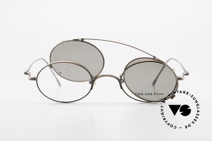 Koh Sakai KS9541 Ovale Brille mit Sonnenclip, ungetragen (wie alle unsere alten LA + Sabae Brillen), Passend für Herren und Damen