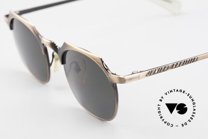 Jean Paul Gaultier 57-0171 Panto Sonnenbrille Eckig 90er, zudem einzigartige Lackierung in "antik messing", Passend für Herren