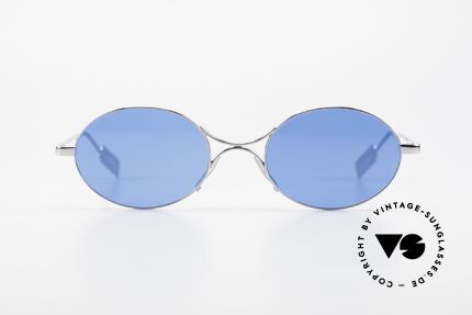 Jean Paul Gaultier 55-0173 JPG Designer Sonnenbrille Oval, äußerst kreative Metall-Fassung in silber chrome, Passend für Herren und Damen