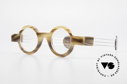 P. Klenk Bold 022 Runde Hornbrille Einzelstück, einzigartiger Rahmen, jedes Horn-Modell ist individuell, Passend für Herren und Damen