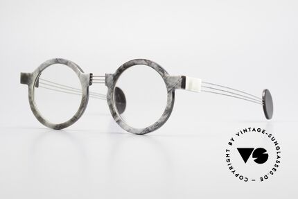P. Klenk String 027 Echthornbrille Panto Vintage, markante, runde Echthorn-Brillenfassung von P. Klenk, Passend für Herren und Damen