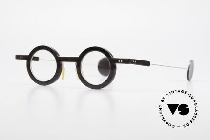 P. Klenk Rugby 014 Echthornbrille Rund Vintage, einzigartiger Rahmen, jedes Horn-Modell ist individuell, Passend für Herren
