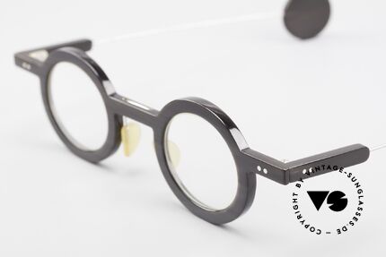 P. Klenk Rugby 014 Echthornbrille Rund Vintage, ungetragenes vintage EINZELSTÜCK aus dem Jahre 1994, Passend für Herren
