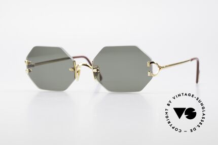 Cartier Rimless Octag - M Achteckige Luxus Sonnenbrille, achteckige CARTIER Luxus-Sonnenbrille von 1997, Passend für Herren und Damen