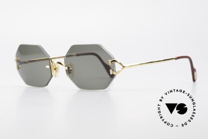 Cartier Rimless Octag - M Achteckige Luxus Sonnenbrille, teures ORIGINAL in Medium Größe (130mm Breite), Passend für Herren und Damen