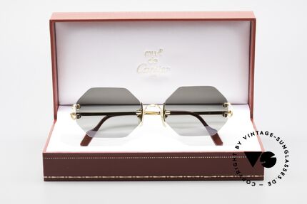 Cartier Rimless Octag - M Achteckige Luxus Sonnenbrille, Größe: medium, Passend für Herren und Damen
