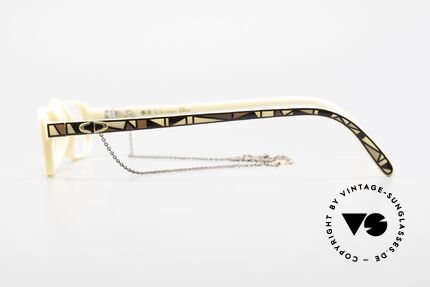 Christian Dior 2356 Vintage Lesebrille Mit Kette, äußerst interessantes Rahmenmuster; SMALL Gr. 49/20, Passend für Herren und Damen