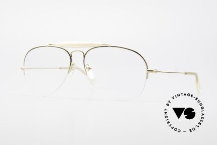 Ray Ban Balfast 810 Gold Doublé Vintage Brille Alt, 80er Jahre Ray Ban Designerbrille von Bausch&Lomb, Passend für Herren