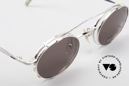 Bada BL1581 90er Brille Mit Sonnen Clip, KEINE RETRObrille, sondern ein einzigartiges Original, Passend für Herren und Damen