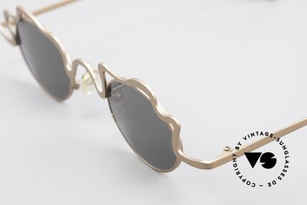Theo Belgium Tortelini Spaghetti Sonnenbrille 90er, Spaghetti-Serie von 1996; Rahmen in Pasta/Nudel-Form, Passend für Damen