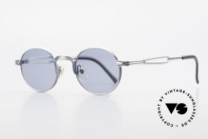 Jean Paul Gaultier 55-7107 Kleine Runde Vintage Brille, Sonnengläser in "Heidelbeer-Blau" (100% UV Schutz), Passend für Herren und Damen