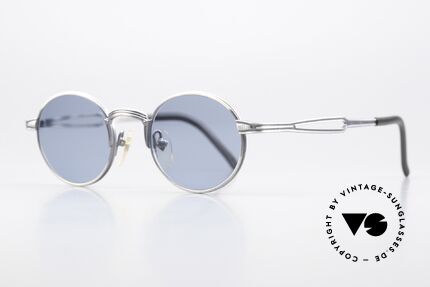 Jean Paul Gaultier 55-7107 Kleine Runde Vintage Brille, Sonnengläser in "Heidelbeer-Blau" (100% UV Schutz), Passend für Herren und Damen