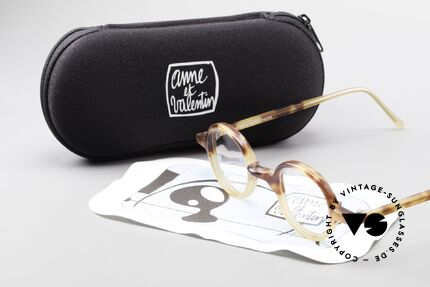 Anne Et Valentin Albert Runde Alte 80er Vintage Brille, ungetragenes Einzelstück aus den 80ern (mit orig. Etui), Passend für Herren und Damen