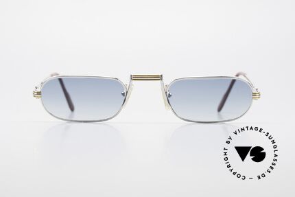 Cartier Demi Lune LC Platin Luxus Lesebrille 1987, wurde 1987 veröffentlicht und dann bis 1997 produziert, Passend für Herren