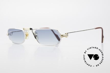 Cartier Demi Lune LC Platin Luxus Lesebrille 1987, dieses Modell mit Louis Cartier Dekor in Gr. 50-24, 140, Passend für Herren