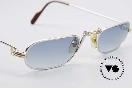 Cartier Demi Lune LC Platin Luxus Lesebrille 1987, KEINE RETRObrille; ein 30 Jahre altes vintage ORIGINAL, Passend für Herren