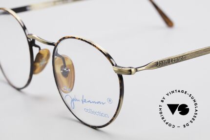 John Lennon - The Dreamer Kleine Vintage Brillenfassung, LIMITED EDITION in ANTIK-GOLD / Kastanienbraun, Passend für Herren und Damen
