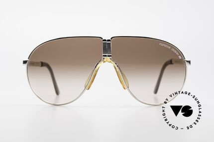 Porsche 5622 80er Luxus Faltsonnenbrille, Rahmen bicolor mit braunen Gläsern; echter Klassiker!, Passend für Herren